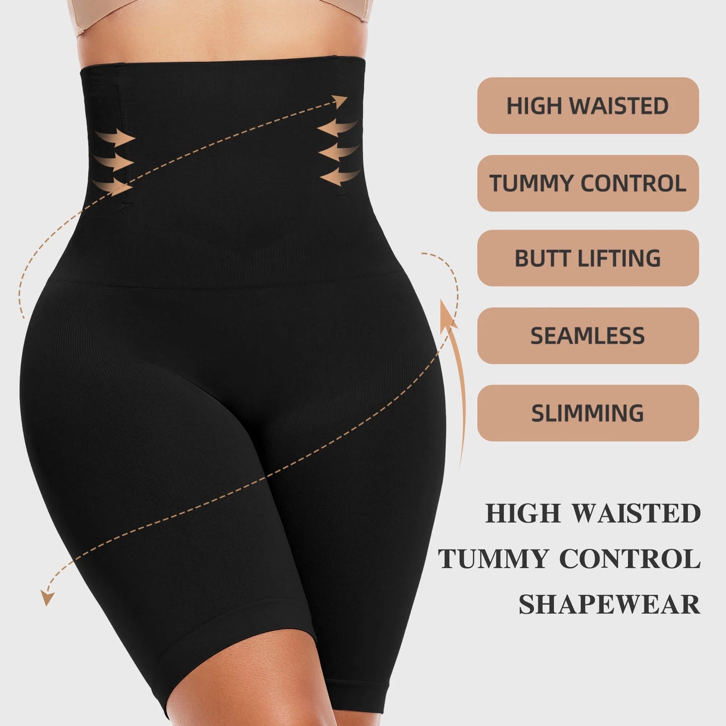 Shapewear Tummy Control Underwear Body Shaper for Women High-Waisted Thigh Slimming Butt Lifting Panties